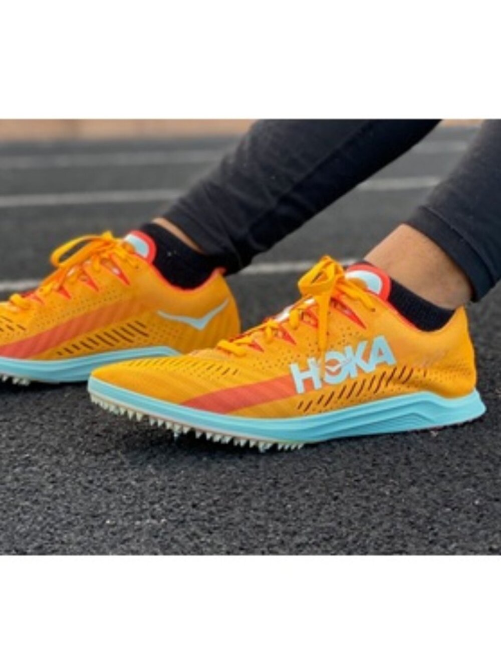 Men's Size 11 Hoka Cielo X LD Radiant Yellow Camellia RYCM Spike Shoes